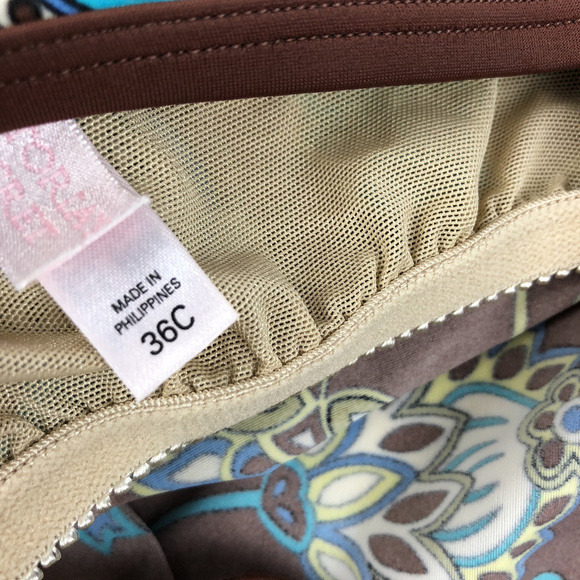 Victoria's Secret Brown & Teal Floral Tankini 36C - Picture 4 of 4